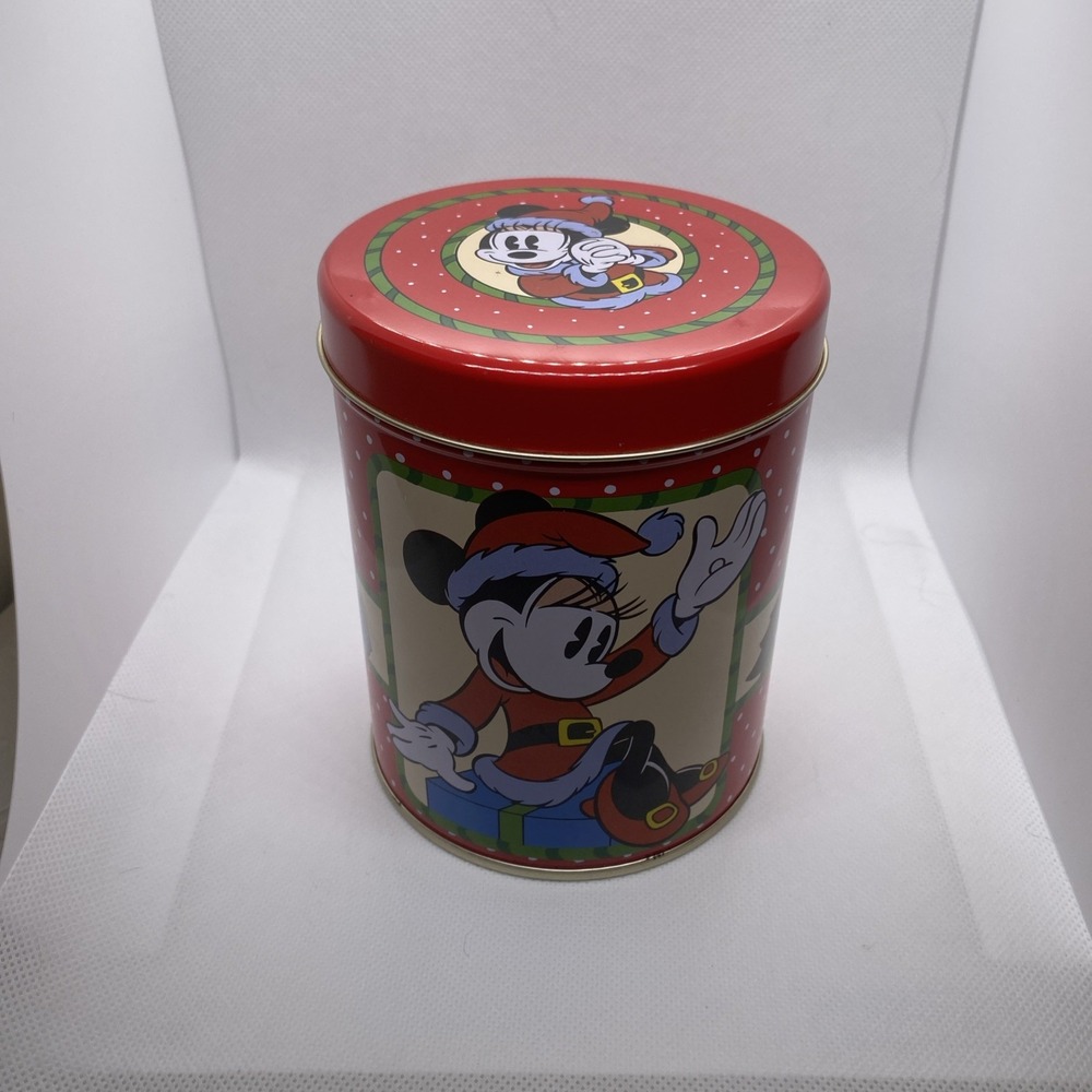 Disney Minnie Mouse Christmas Holiday Tin The Tin Box Co Red Polka Dot